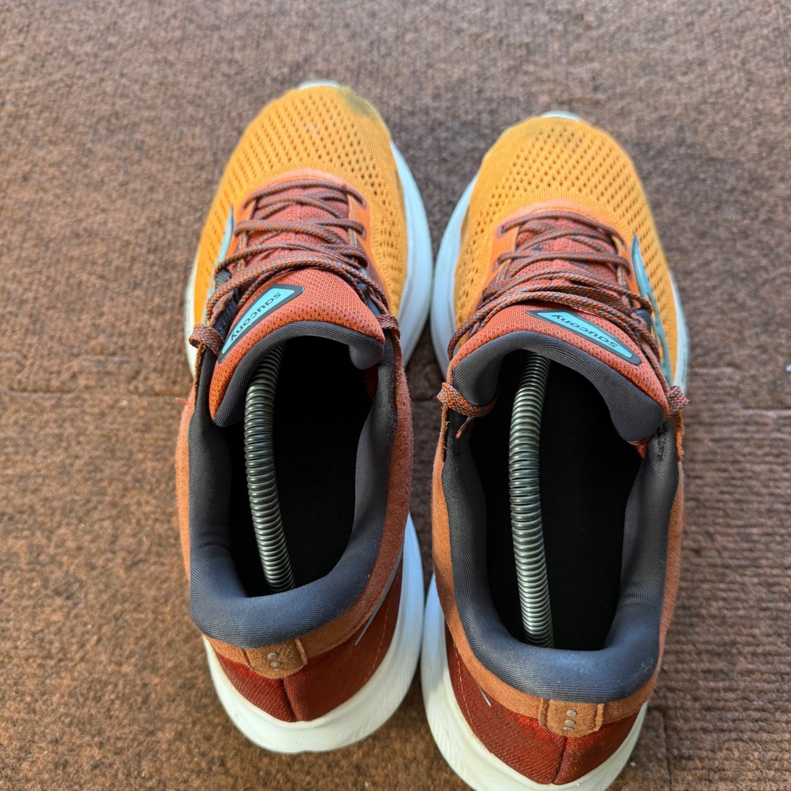C+ Saucony Ride 15 Mens Running Shoes Orange Red PWRRUN Sneakers S20729-25 gym