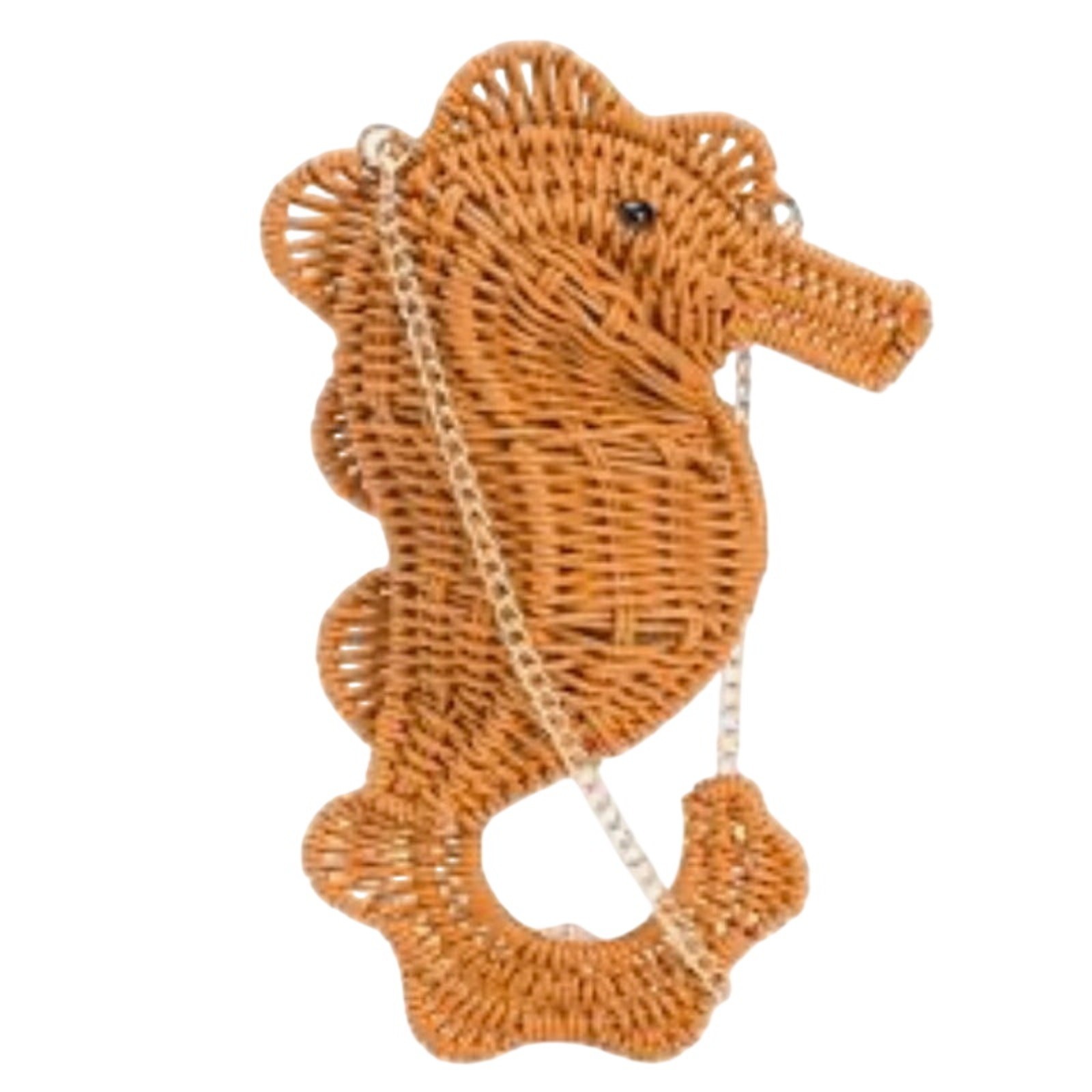 NWT Tommy Bahama Seahorse Woven Wicker Bag with Gold Crossbody Chain