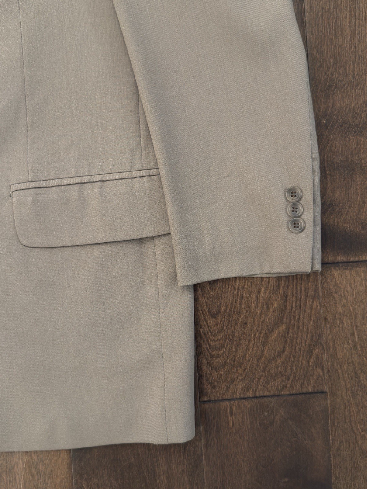 Barry Manufacturing 100% Pure Wool Suit Jacket 5-Button Sports Tan Coat Size 44L