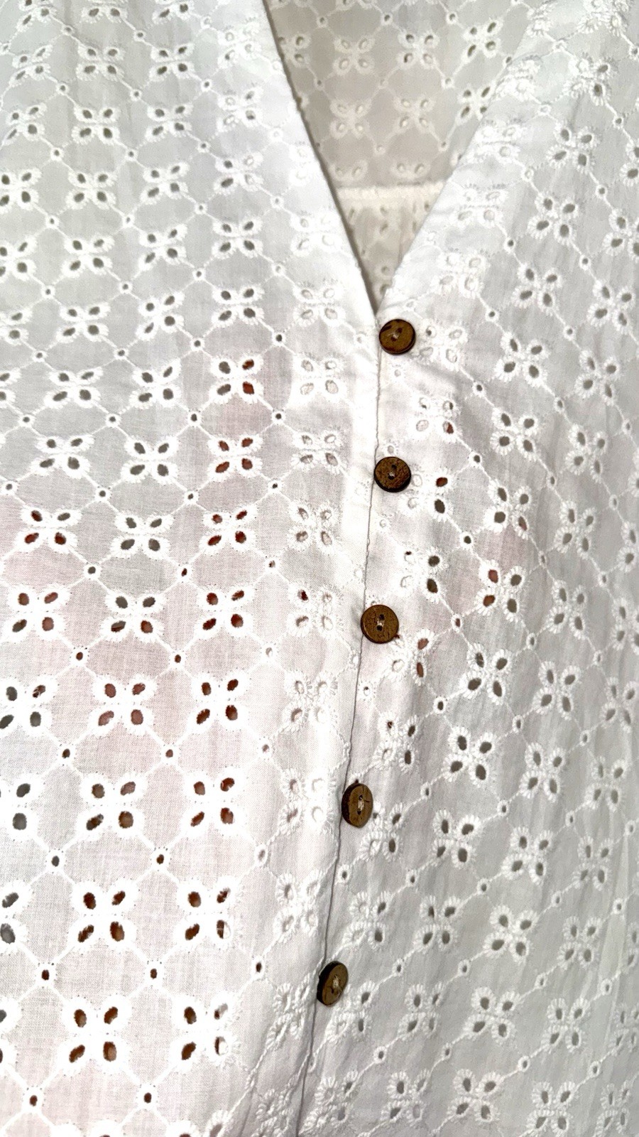 NWT Zara White Eyelet Embroidered Cotton Blouse Top Size L