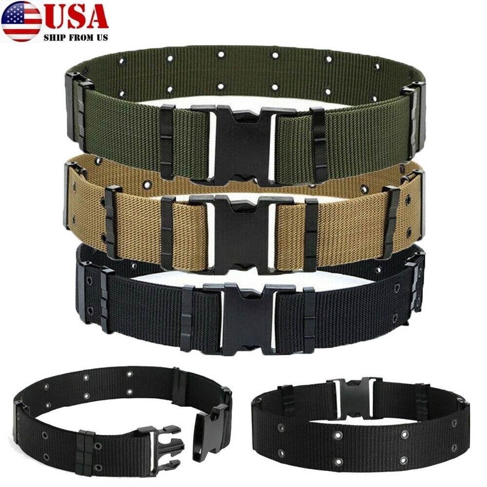 Tactical Military Pistol Belt Nylon Web Belt Duty ALICE Marine Corps GI Type US