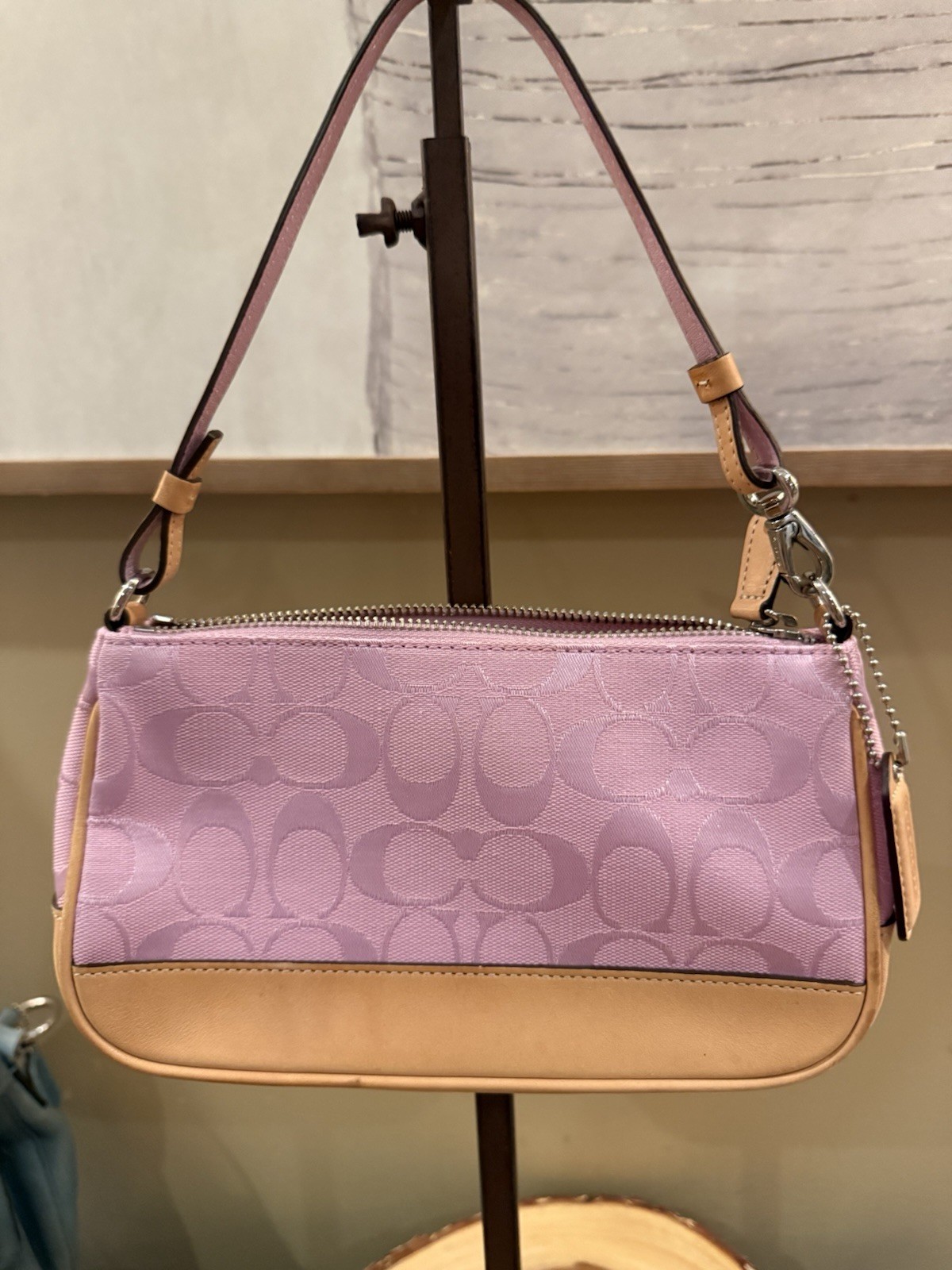 Coach Signature Mini Demi Bag Canvas Leather Bubblegum Pink 6094 Y2K Vintage