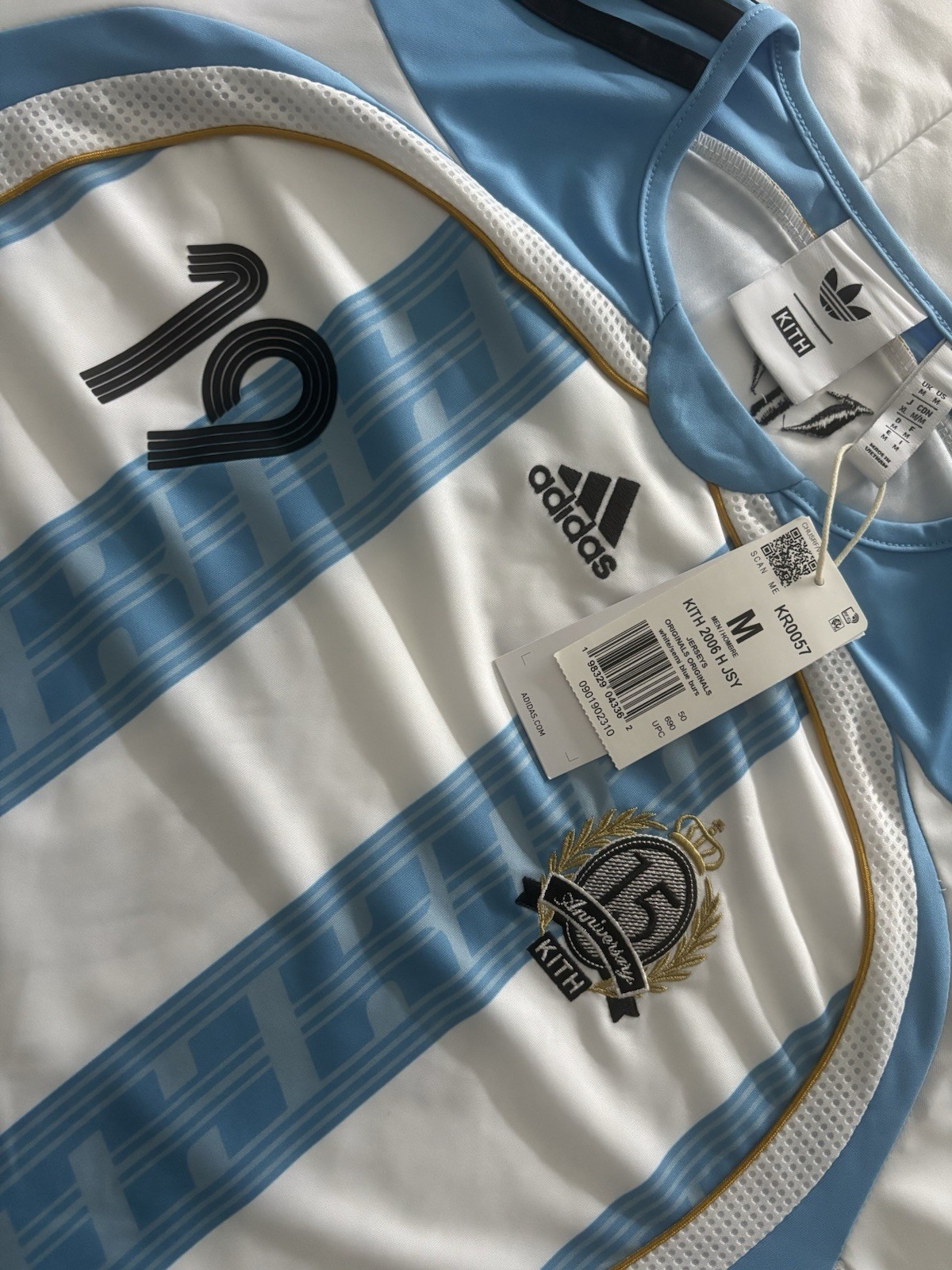 Kith X Messi Adidas Football Soccer Jersey “Blue/White”, Size Medium