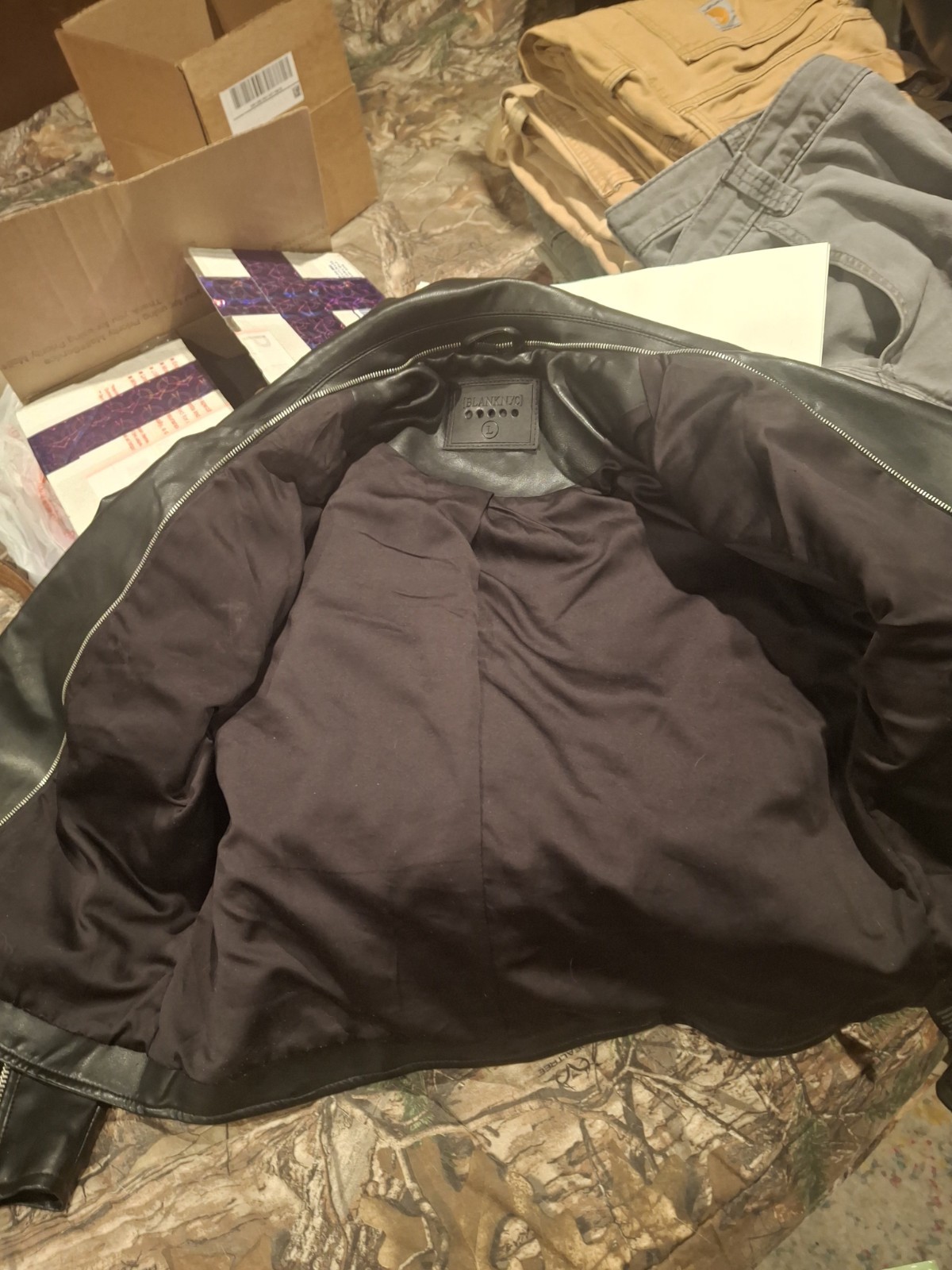 jacket bikers style black faux leather