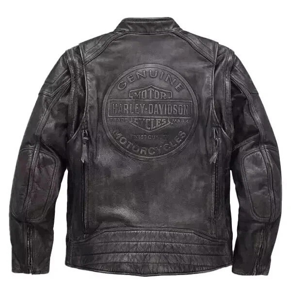 H-Davidson Men’s Dauntless 2-in-1 Convertible Cowhide Leather Motorcycle Jacket