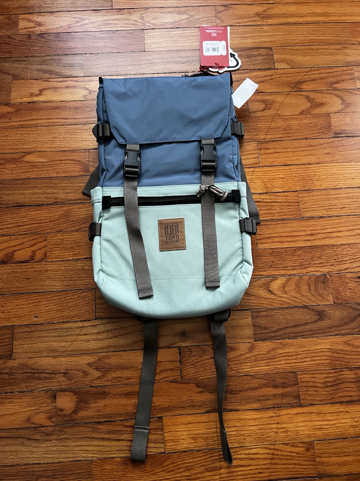 NWT Topo Designs Rover Pack Classic Backpack Stone Blue / Ash Green 20L