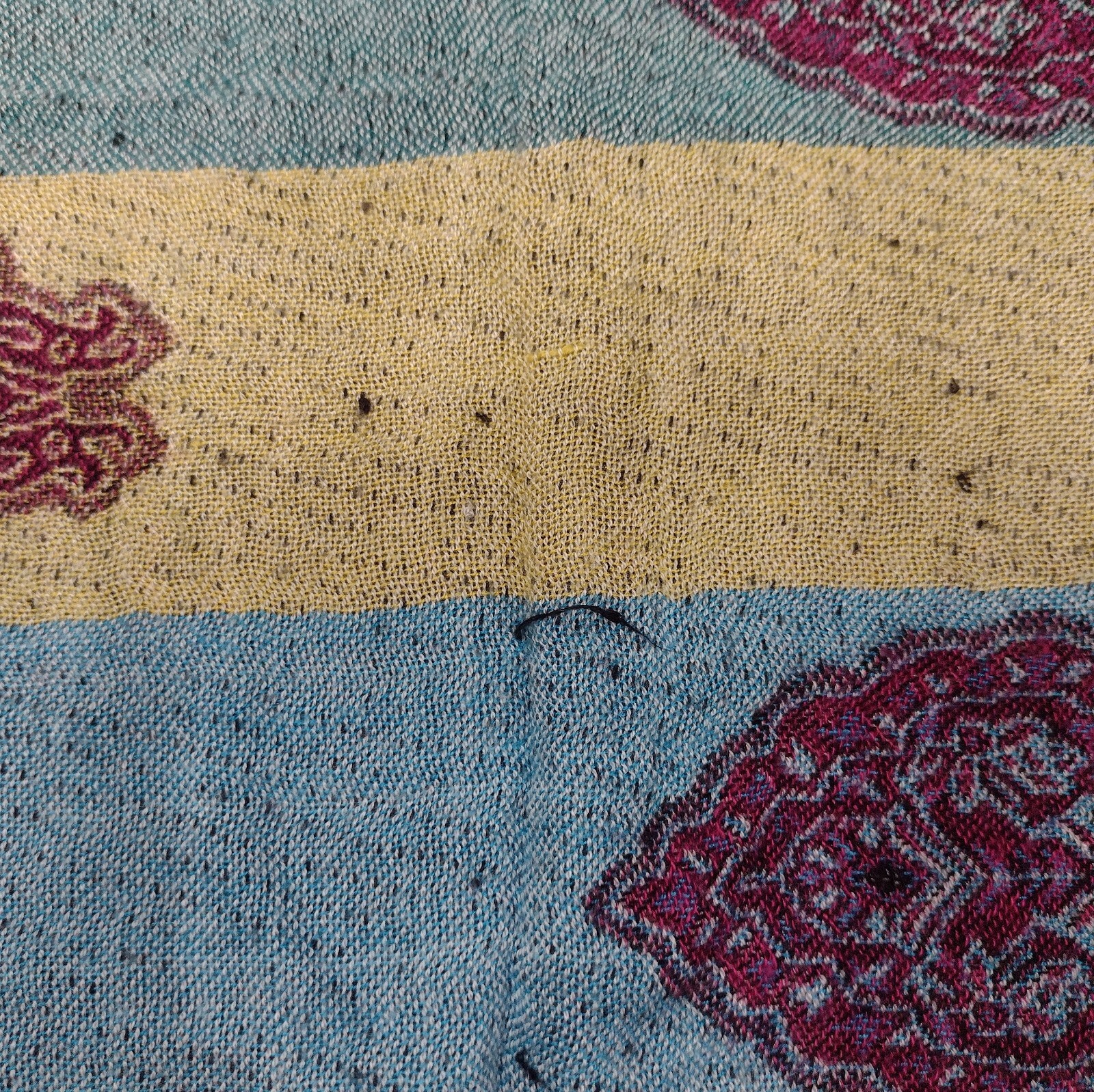 Womens 100% Cashmere Pashmina Wrap Multi Colored Paisley Fringe Afghanistan