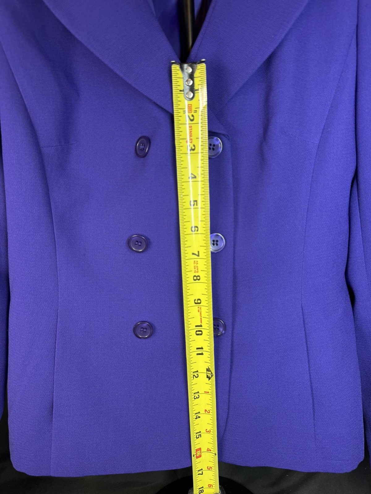 Emily Blazer Jacket Womens 8 Purple Double Breasted Tailored Lined Notch Lapel