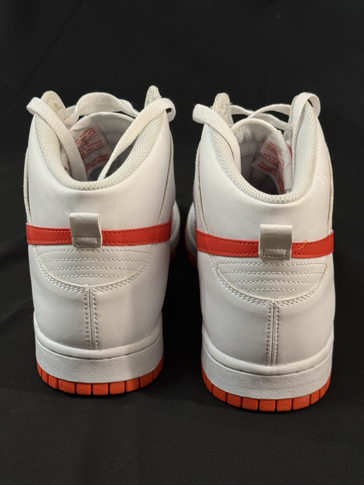 Nike Dunk High Men’s Leather High-Top Lace-Up Sneakers White/Red-Orange