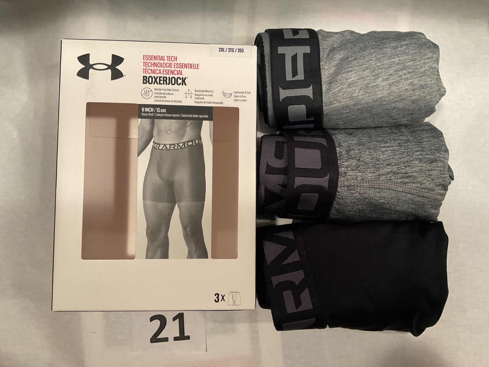 Under Armour 6 inch Tech Boxer Brief New Tag Men Sizes Box Contains 3 Boxerjocks