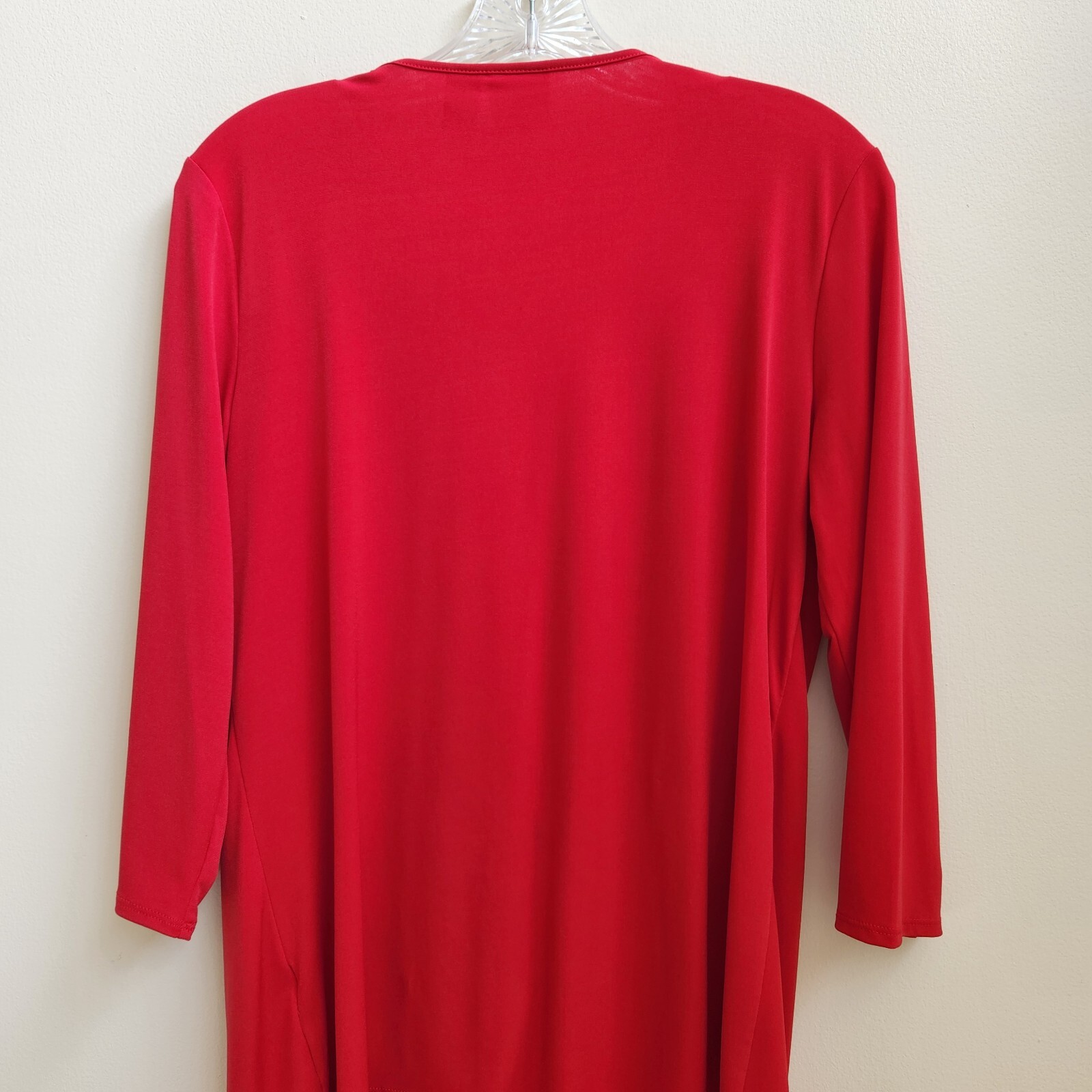 Chico’s Top Women’s 1 Red Zip Design Tunic Classic Holiday Lagenlook Minimalist