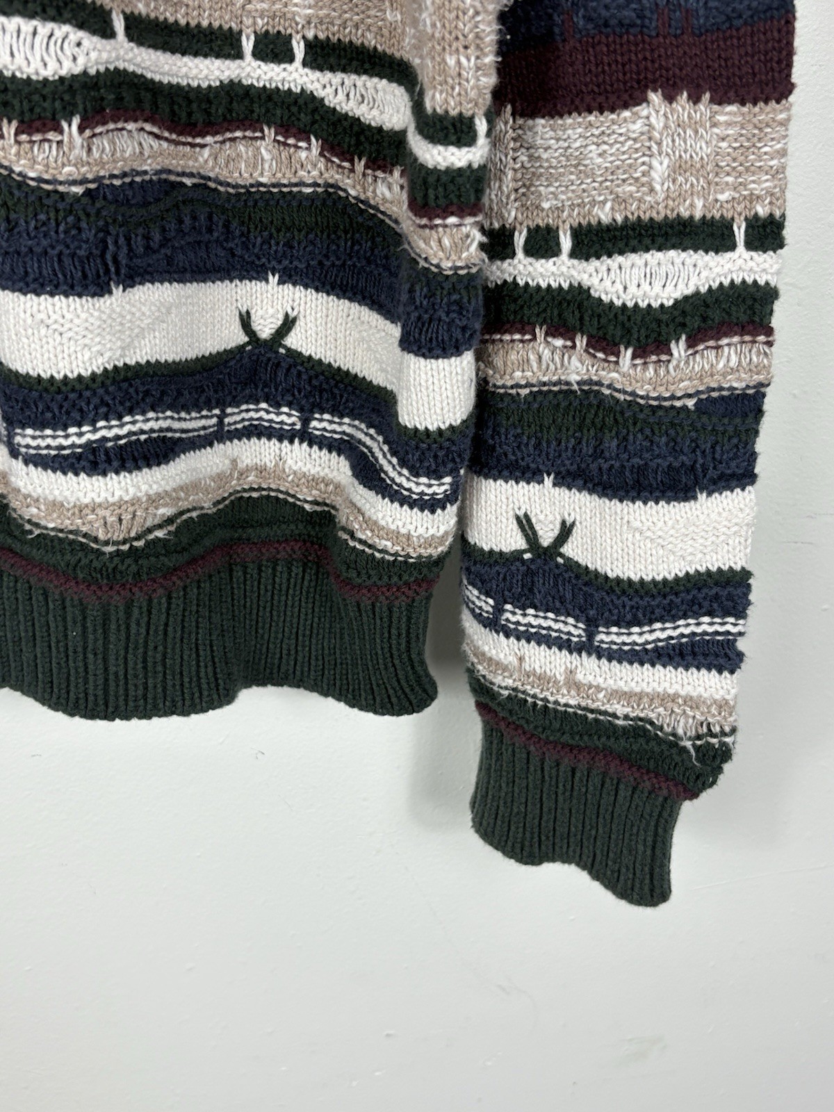 Geoffrey Beene Sweater Men’s Large Multicolor Textured Grunge Hip Hop 90s USA