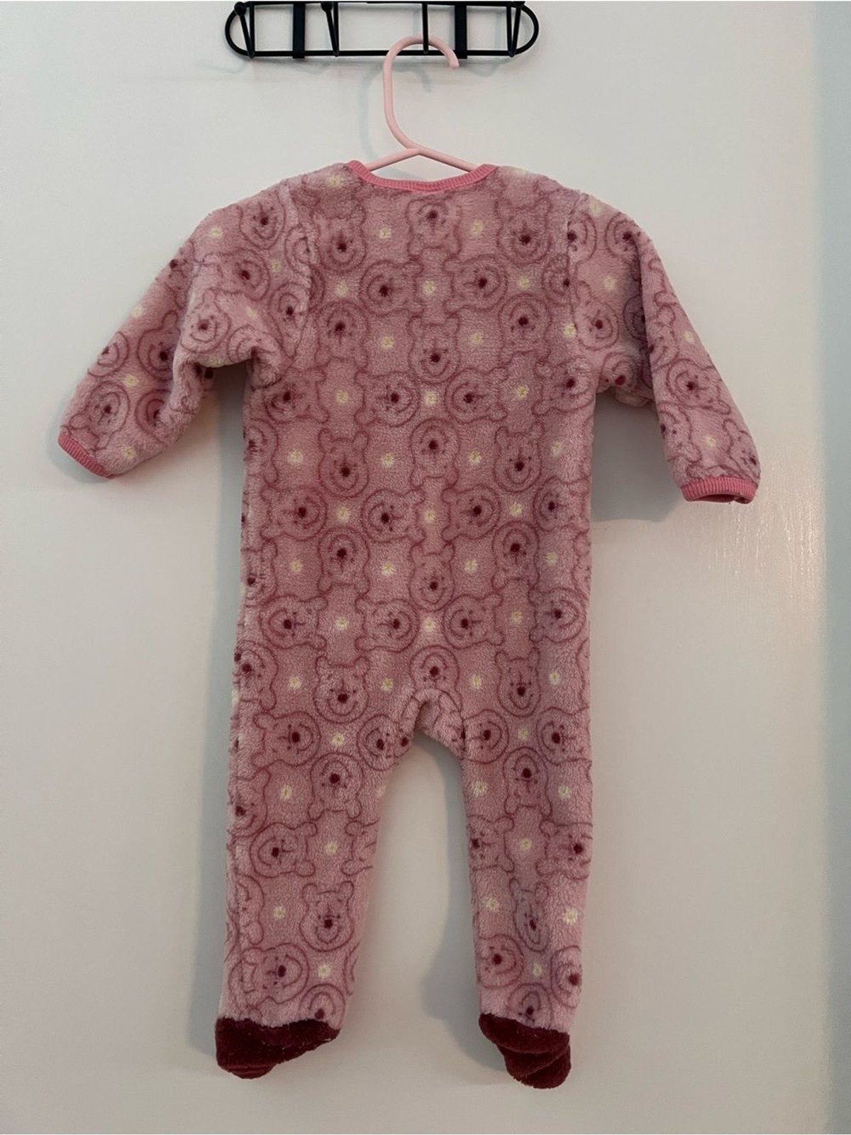 Disney Baby Teddy Bear Fleece Footed Sleeper Pink 6-9 Months Zip Up Pajamas