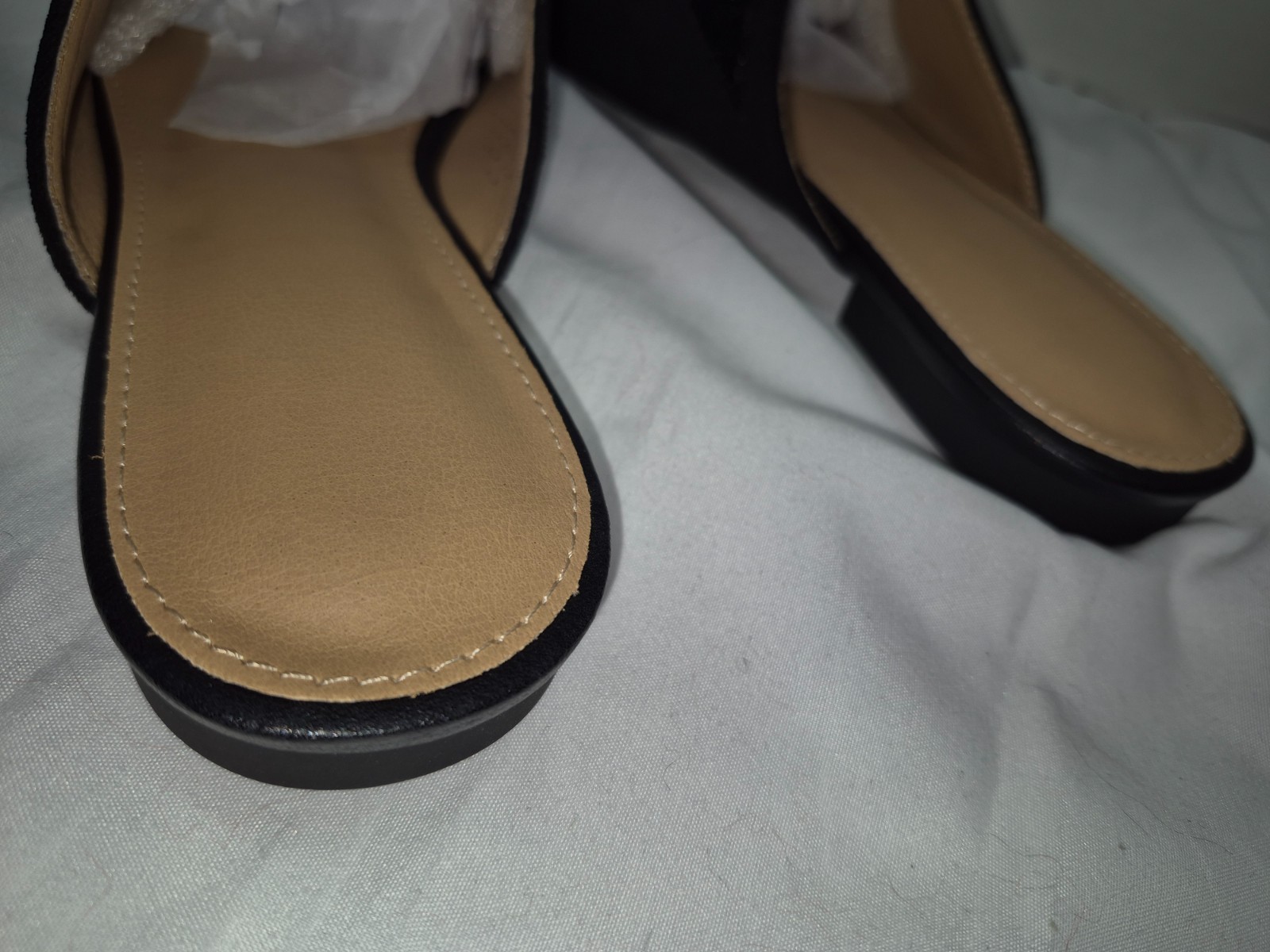 Black Perforated Slip On Closed Toe Mules Women’s Size 39 US 8 NWOB