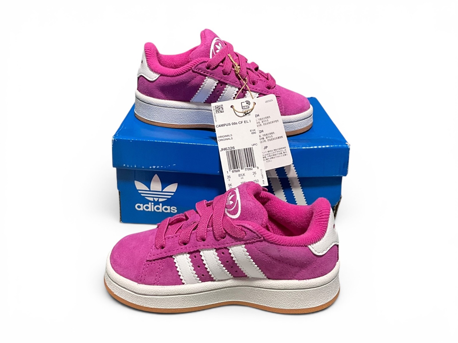 Toddler’s Size 9k – Adidas Campus 00s – Fuchsia/White (JH6326)