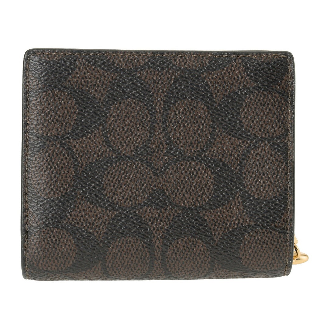 New COACH Bi Fold Wallet Snap Wallet Walnut Black