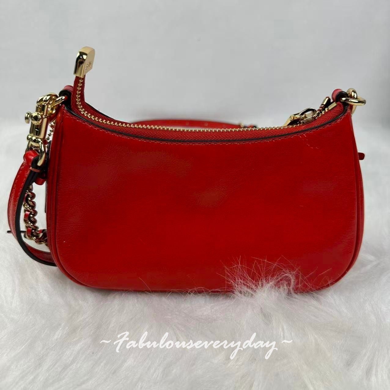 Coach Teri Mini Crossbody Bag With Bows In Leather/Gold/Bright Cherry CDW68 NWT