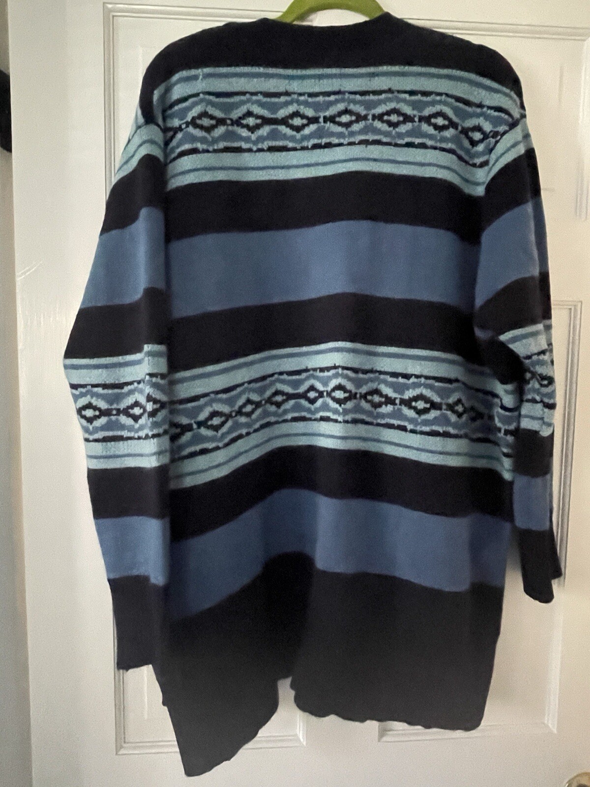 LuLaRoe Peyton Stripes Print Shades Of Blue Cardigan XLargeNWT