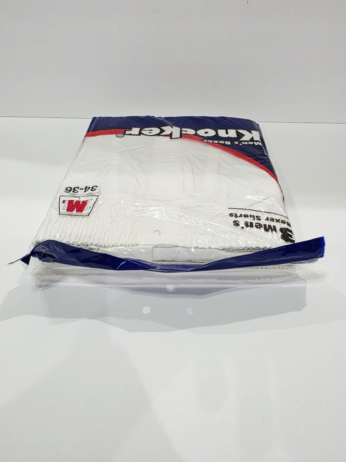 Knocker 3-Pack Men’s TB3000 White Boxer Shorts Medium 34-36 Elastic Fly Leg New