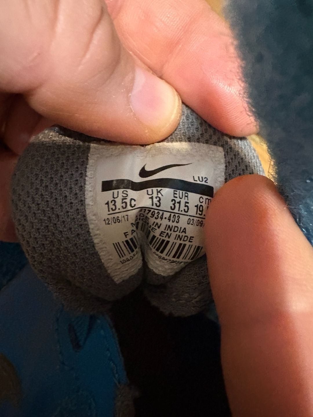 KIDS SIZE 13.5 Nike Flex Contact Toddler Blue Athletic Sneakers