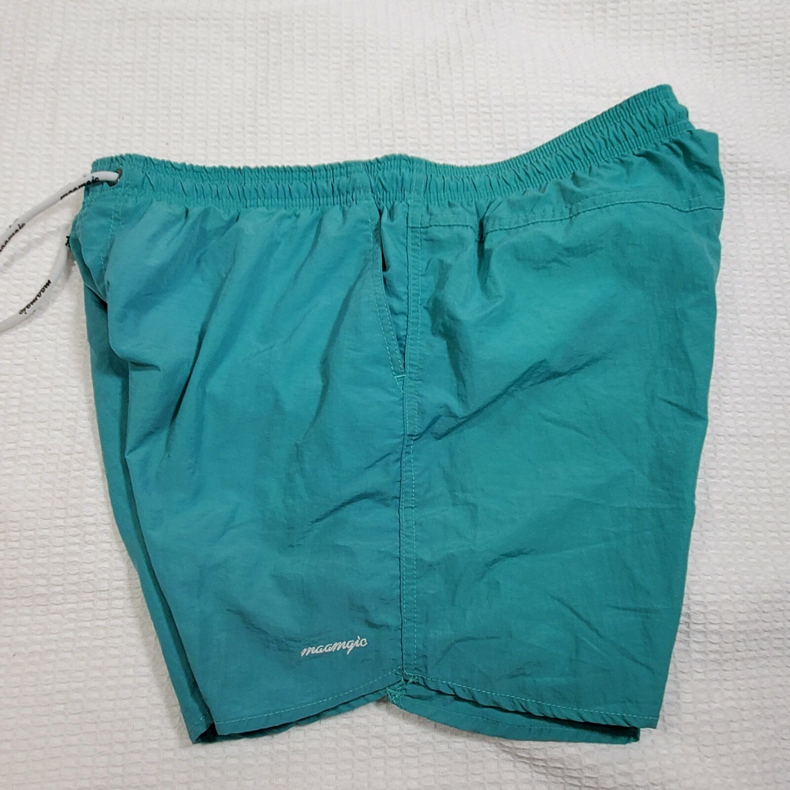 Maamgic Quick Dry Swim Trunks Teal Mesh Lined Board Shorts Mens XL