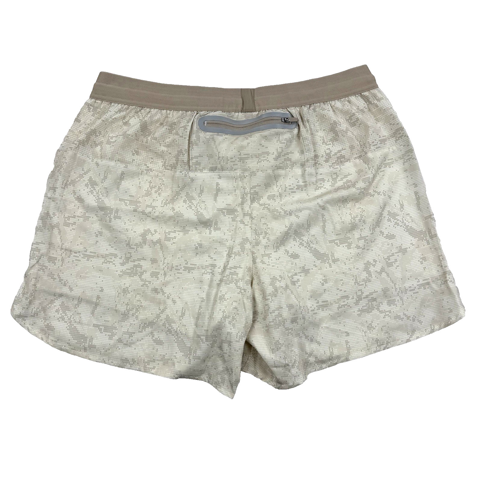 NWT Mens Burlebo Training Shorts Digi Camo Ivory Performance Stretch Size Med