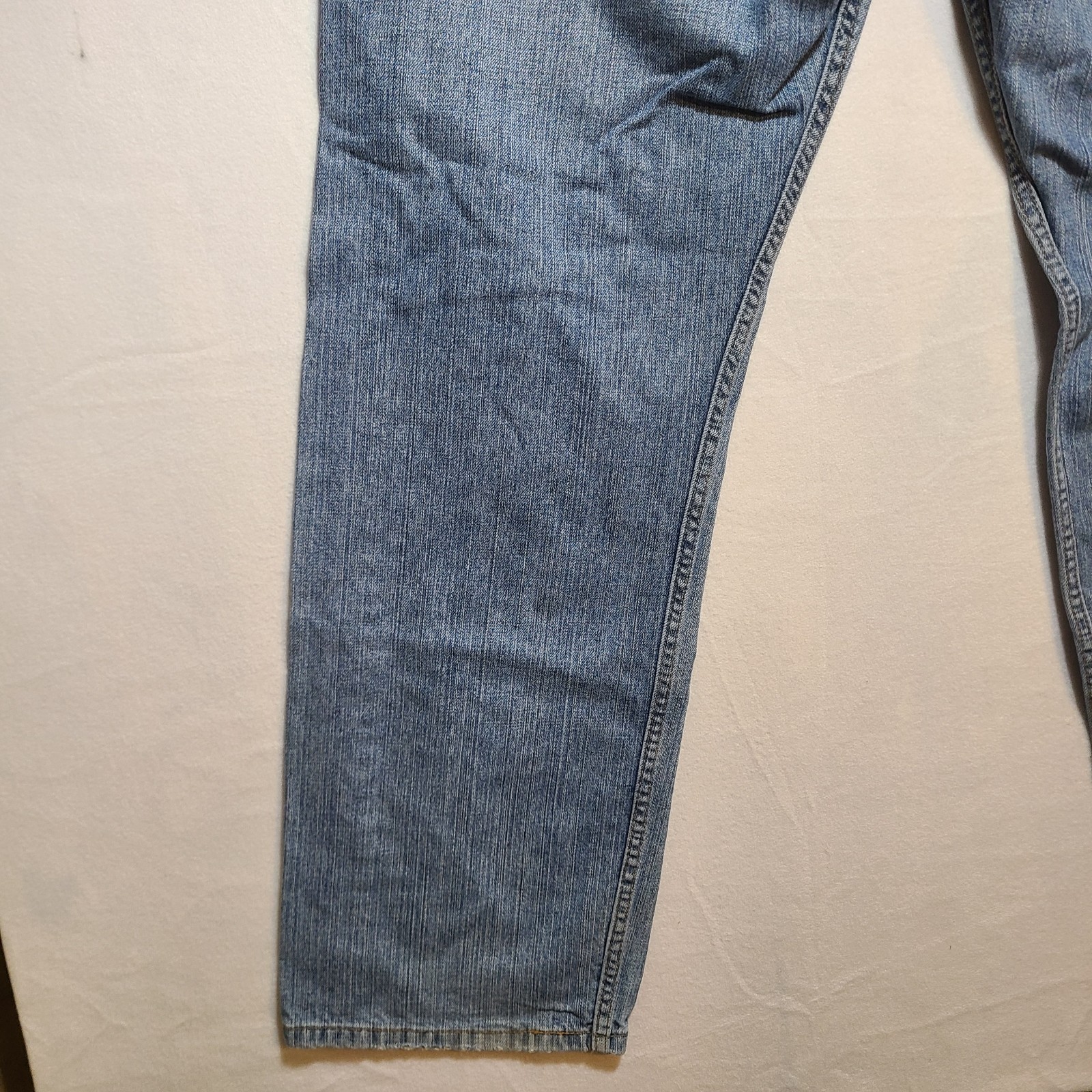 Levi’s 569 Loose Straight Jeans Mens 38×32 Light Wash Blue Denim Pants Y2K Zip