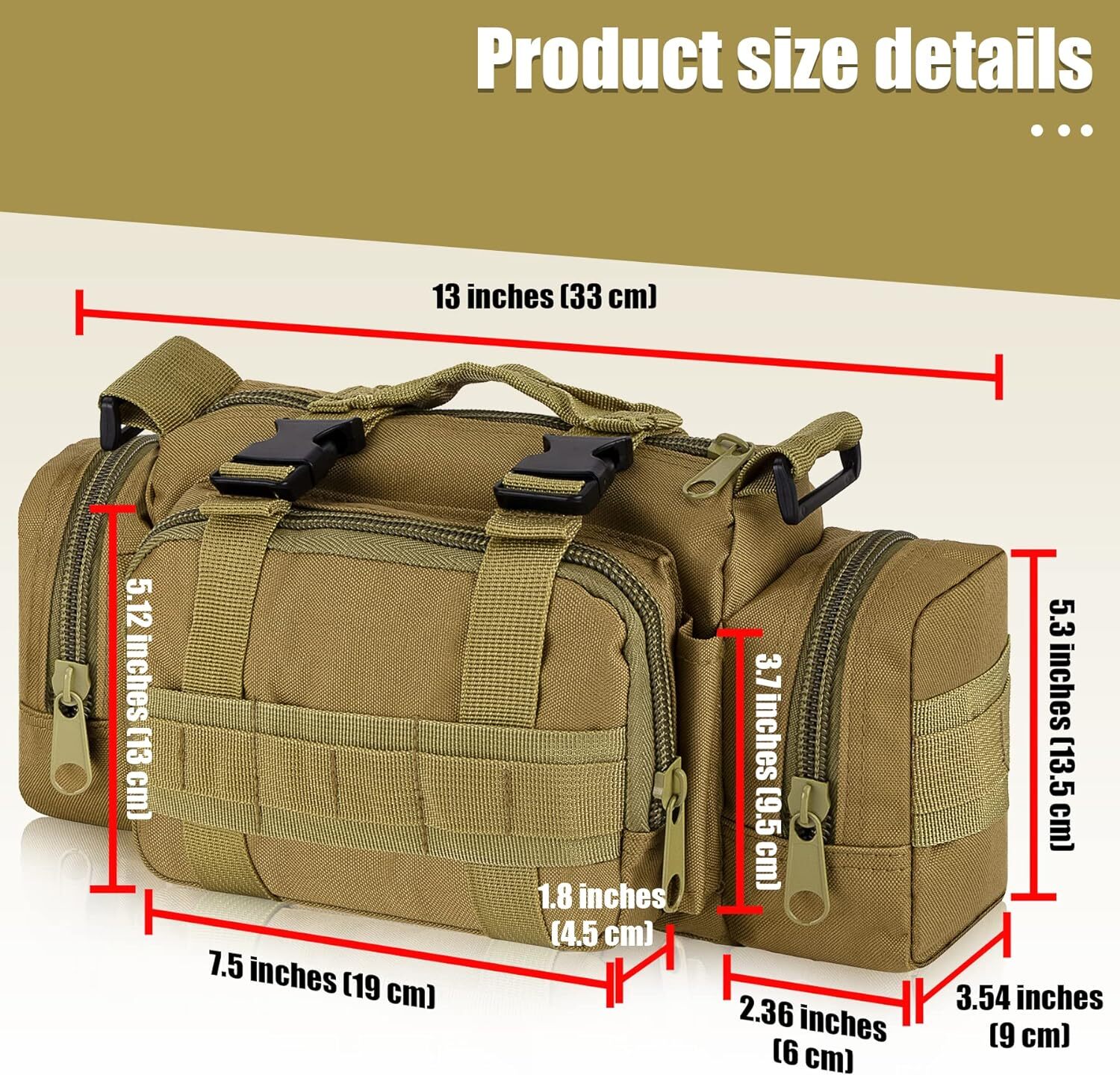 Tactical Shoulder Duffle Bag Water Resistant Deployment Bag Molle Utility Pouch