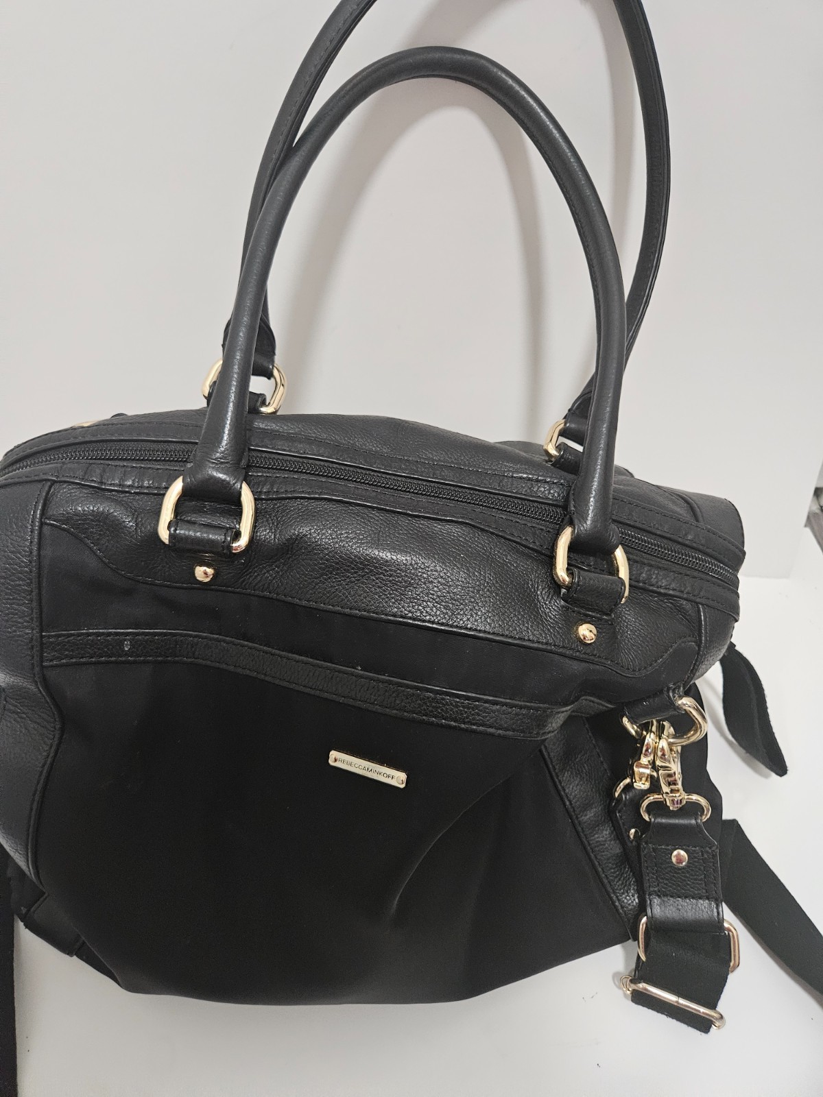 Rebecca Minkoff “Knocked Up” LEather & Nylon Diaper Bag/ Tote