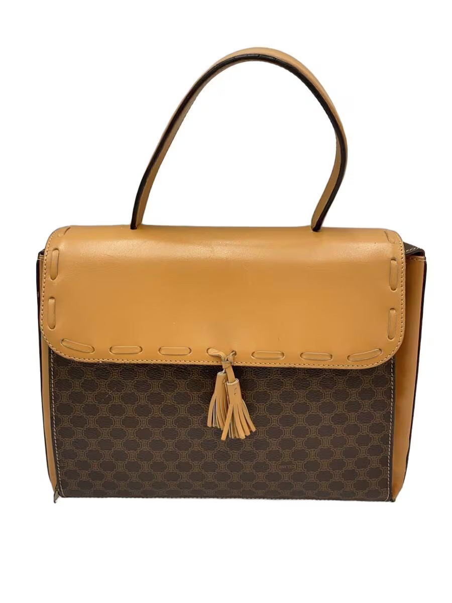 CELINE Tote Bag PVC BRW All Over M12 Macadam Tassel