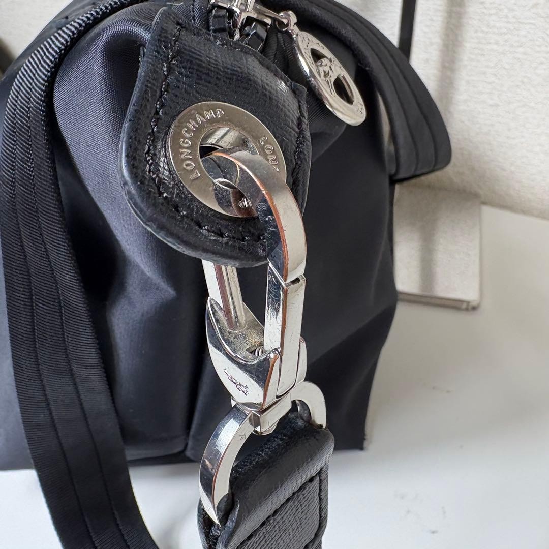 LONGCHAMP Le Pliage Black 2-Way Bag Nylon Leather