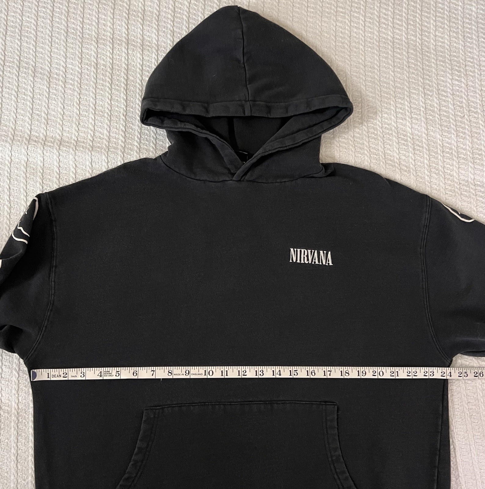 Cotton On Nirvana Nevermind Hoodie LG 24” X 24” Oversized All Over Print Black