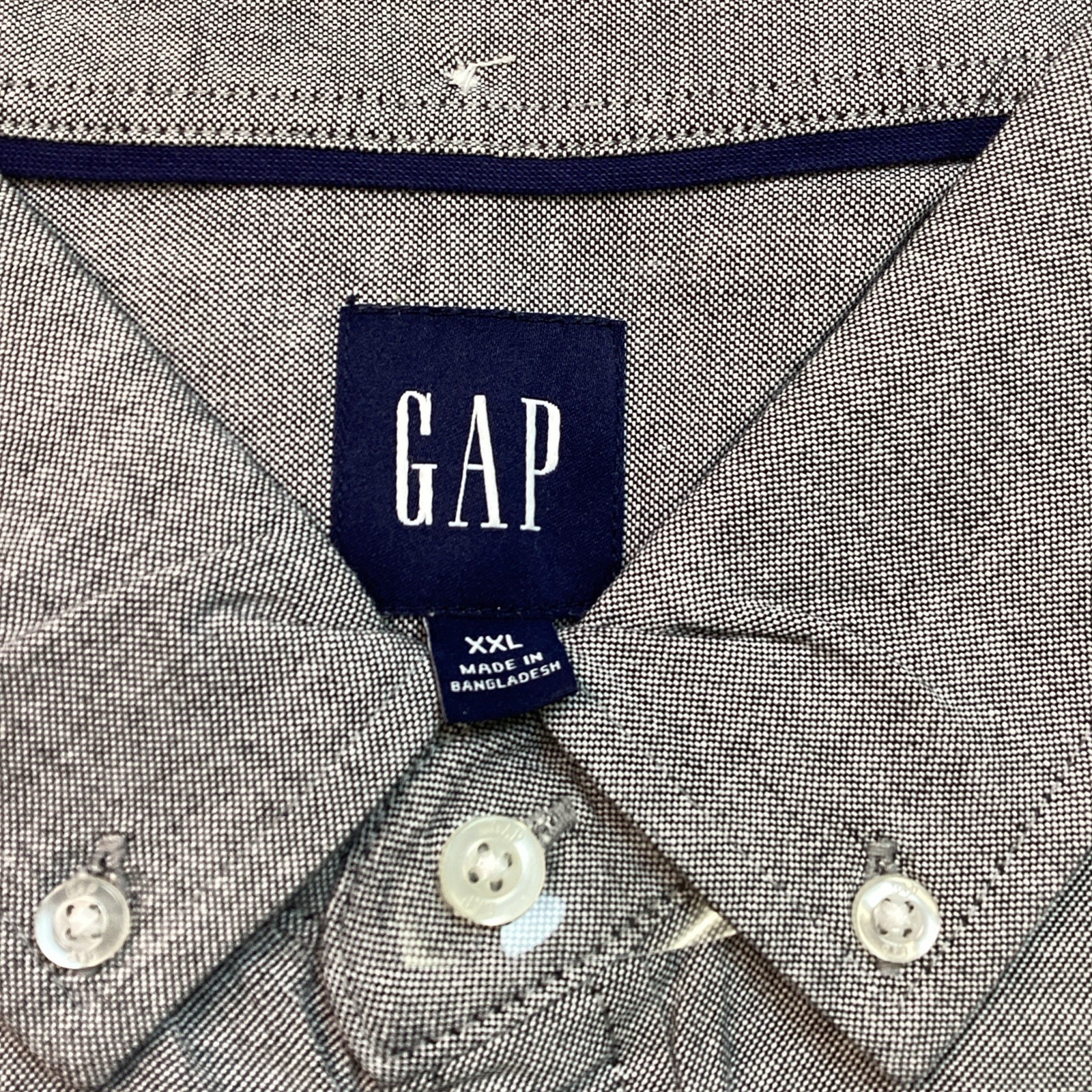 GAP Men’s Oxford Long Sleeve Button-Up Shirts Cotton Blend, Tan, Striped & Gray