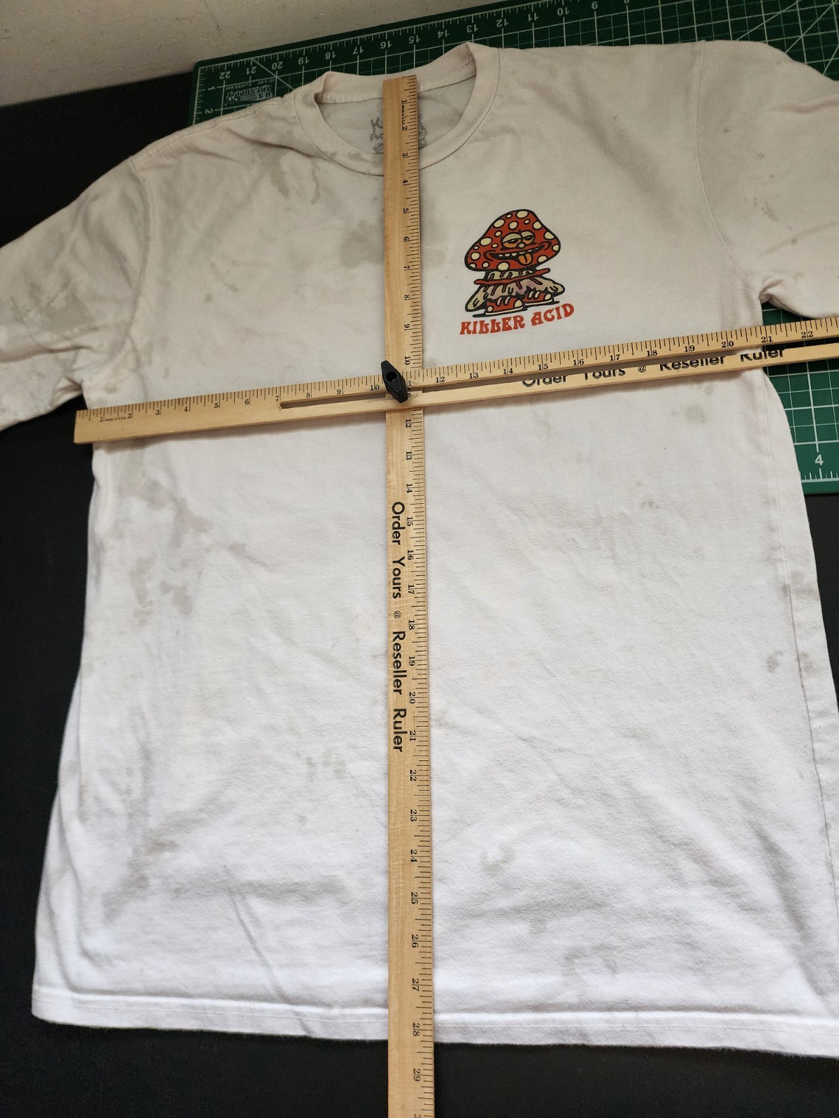 Killer Acid Art Shirt Size Large Mushroom White Surreal Psychedelic Limited