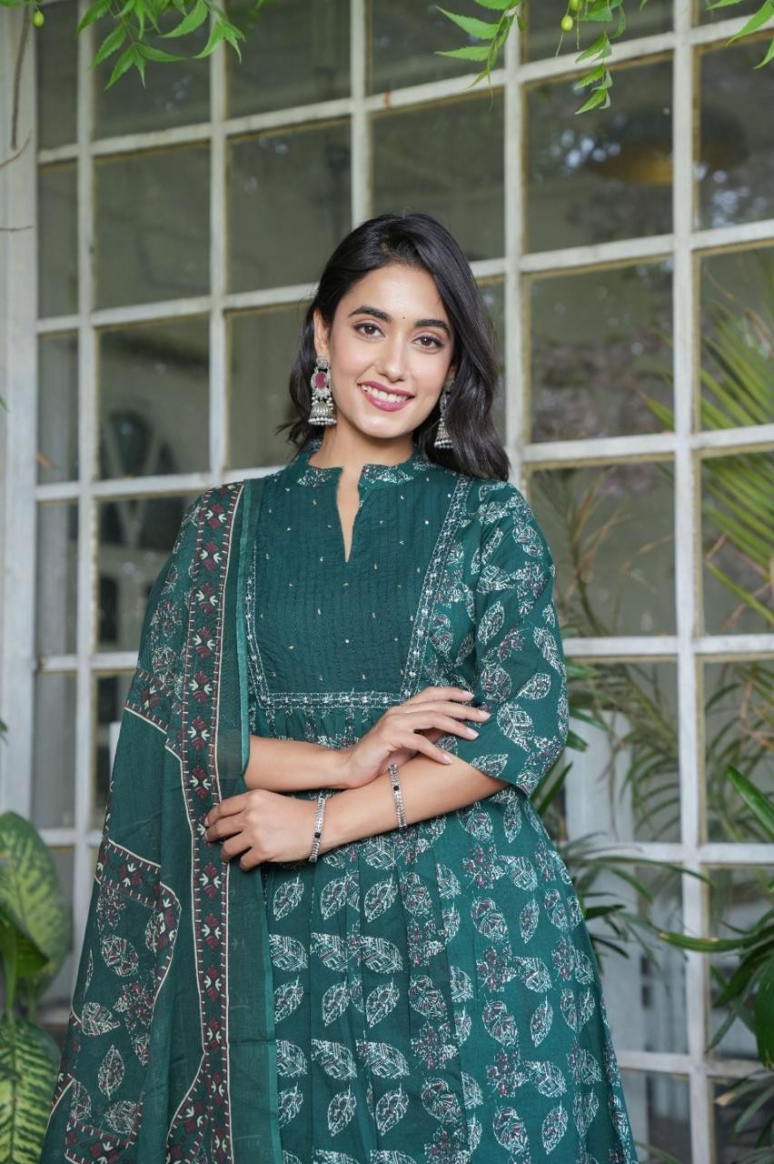 Pakistani Green Salwar Kameez Plus Size Wedding Party Palazzo Kurta Dupatta Sets
