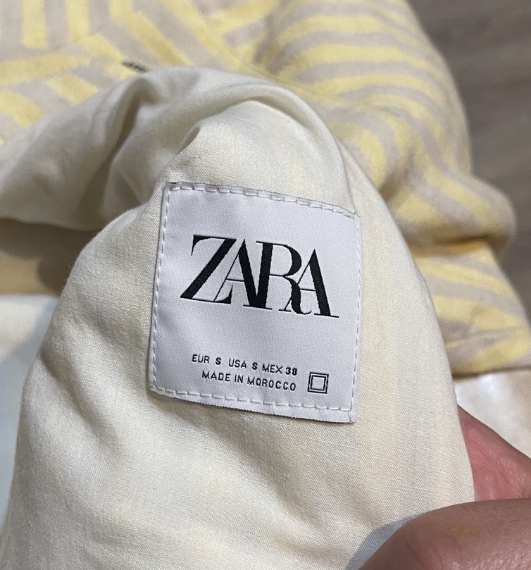 Zara Men’s Sunset Road Full Zip Striped Jacket Yellow Beige Size Small