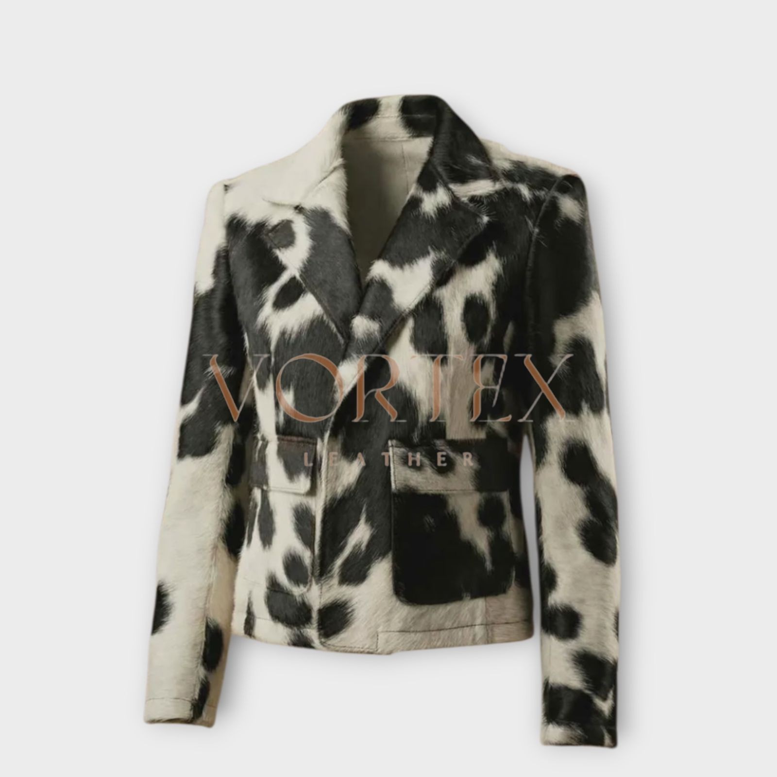 Stylish Western Cow Skin Hair on Leather Jacket for Women – Unique Western Style