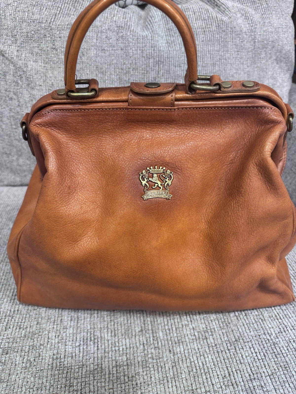 Pratesi Firenze Leather Italian Purse Color Cognac Strap Shoulder Not Available