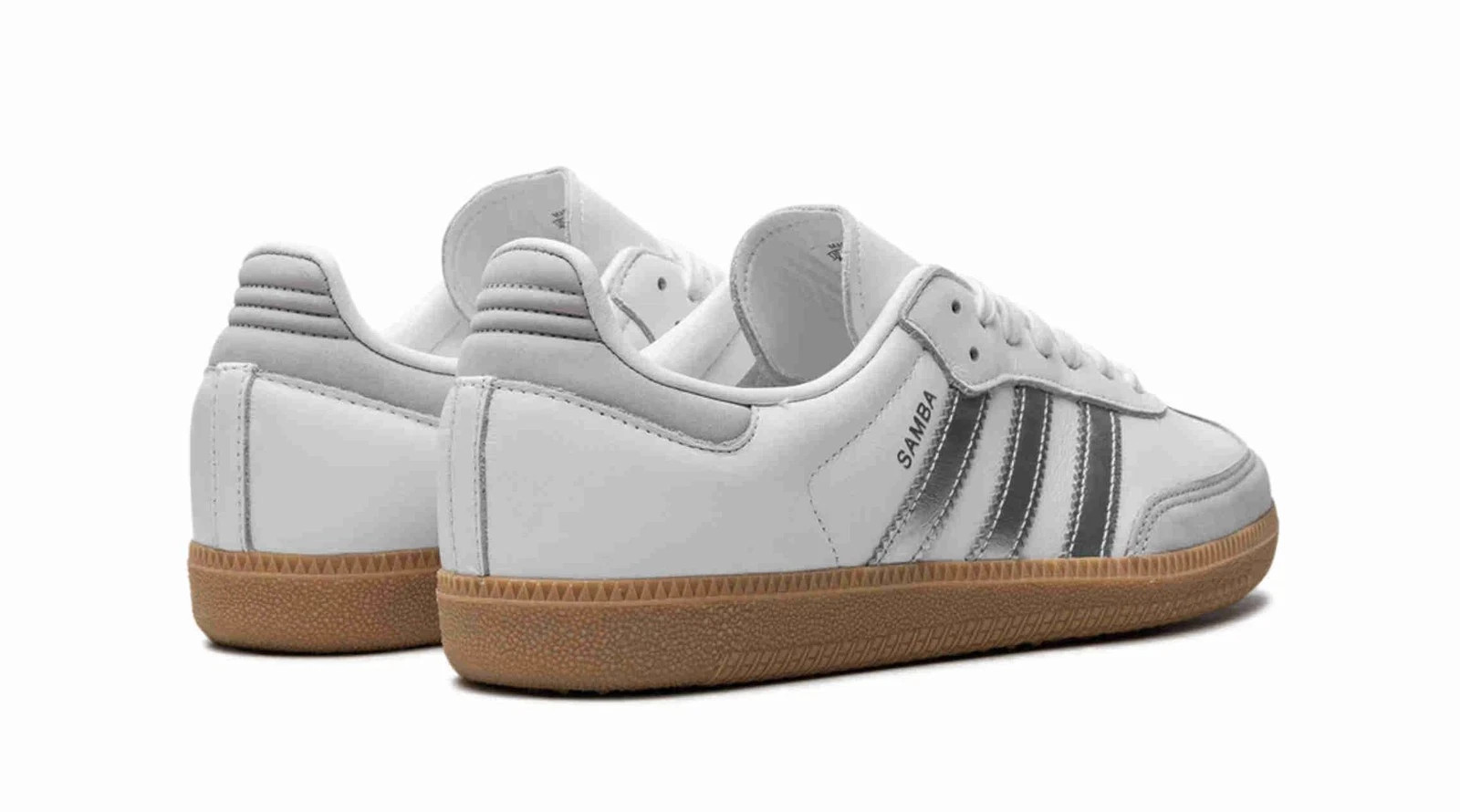 NWOB adidas Womens Samba OG White Silver Metallic Grey JI2725 Size 7 WOMENS