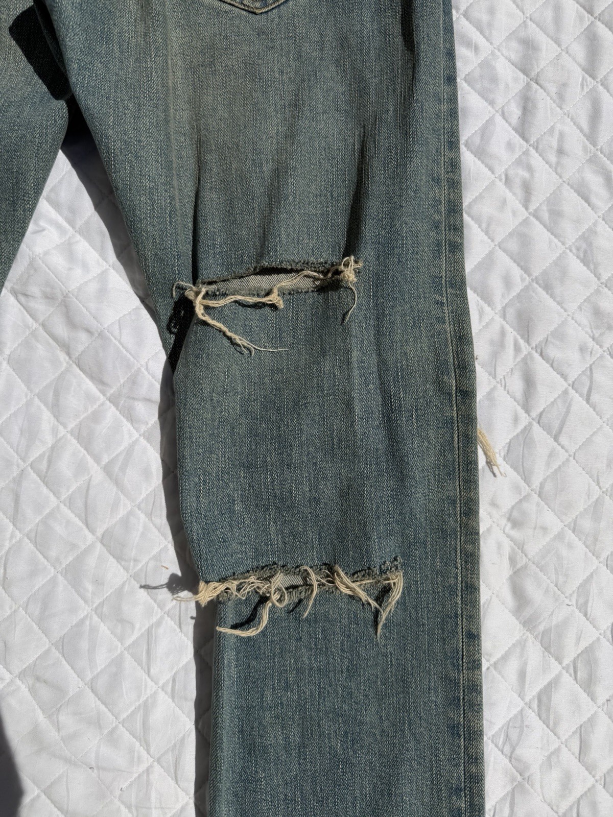 SAINT LAURENT Paris D02 Mens 2014 Hedi Slimane Crash Denim Skinny Jeans 31×34