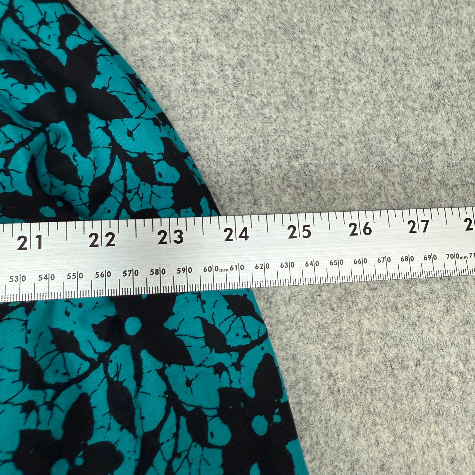 Unbranded Floral Batik Midi Dress L Teal Black Tie Strap Pockets Boho Sleeveless