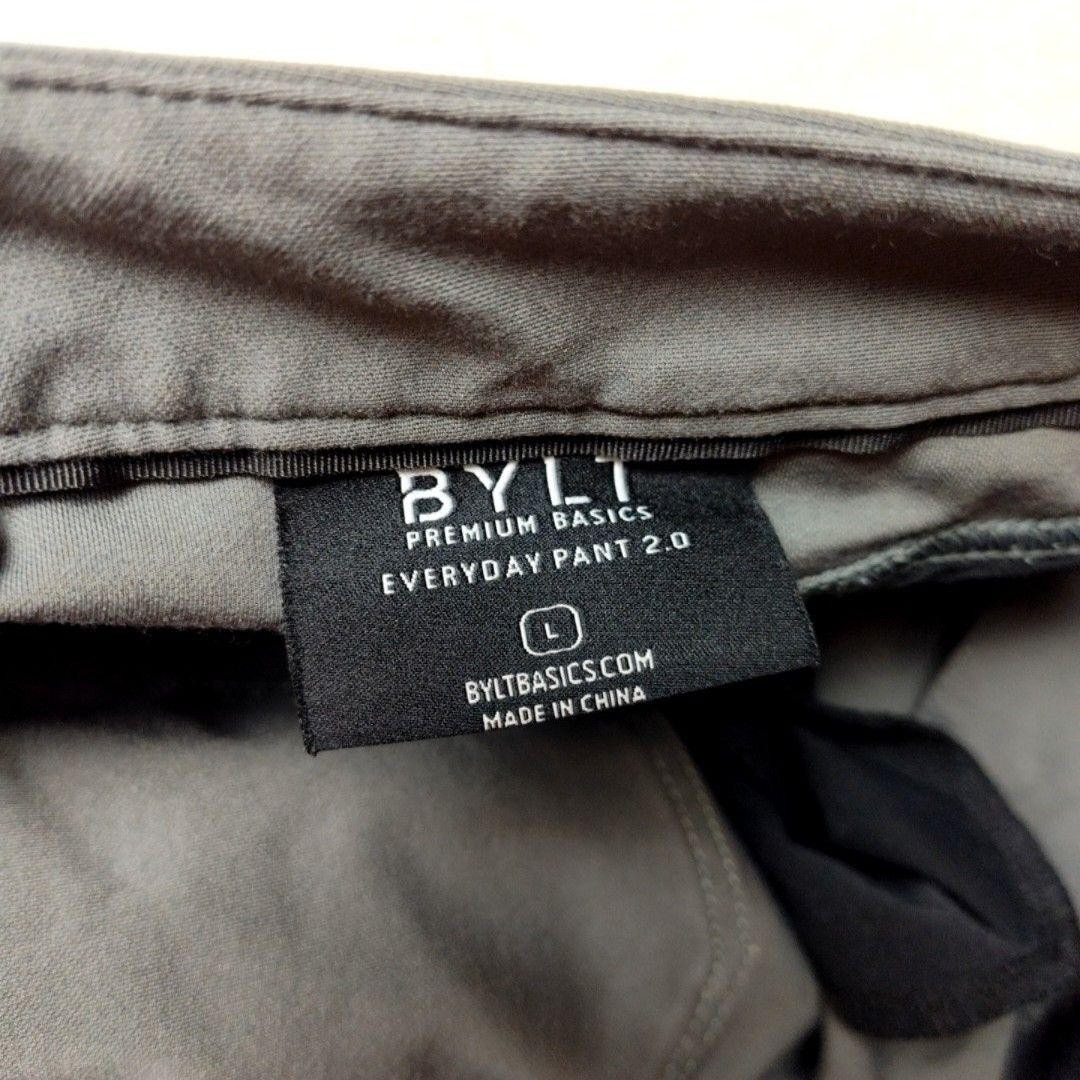 BYLT Pants Mens Large Gray Chino Slim Stretch Everyday 2.0 Casual Work Tech
