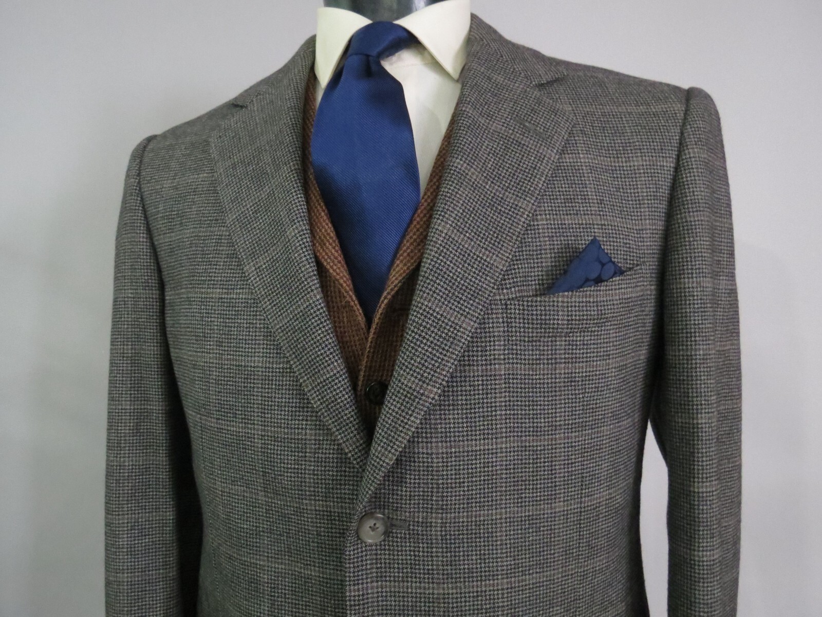Ermenegildo Zegna Italy hounds tooth window pane wool sport coat 42 R