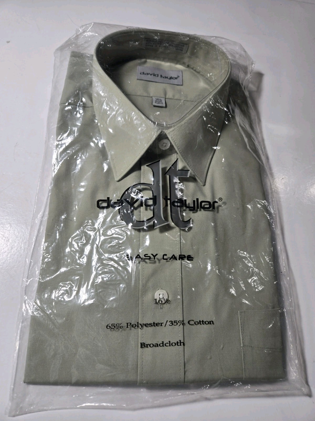 David Taylor Button Up Shirt Mens 16.5 Large Short Slv Pocket Sears Vtg NIP New