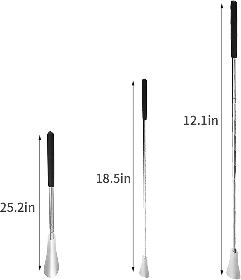 New Extra Long Handle Shoe Horn Stainless Steel 25″ Handled Metal Shoehorn Horns