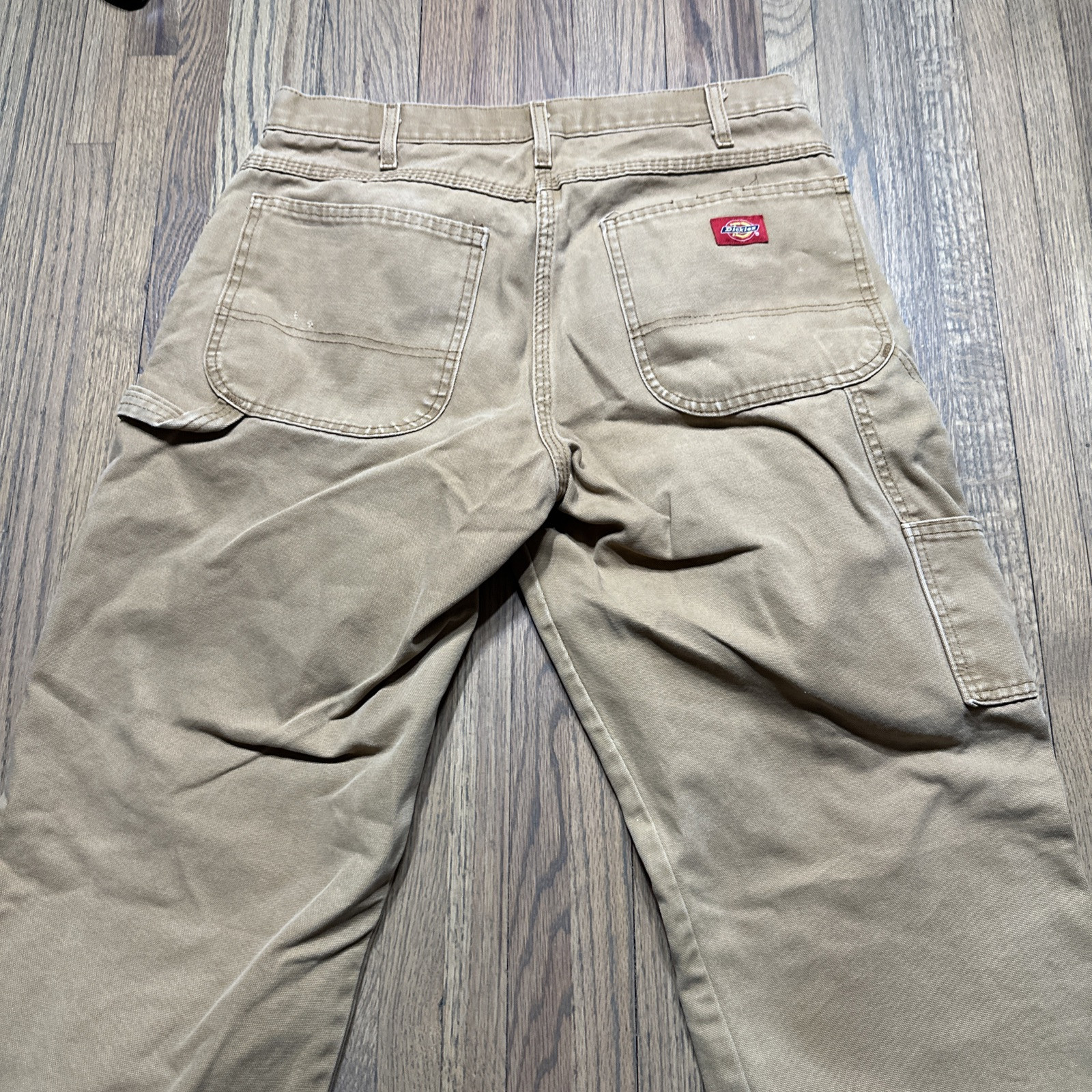 Distressed Worn DICKIES CARPENTER PANTS Classic Brown Tan 32×32 1990s Y2K