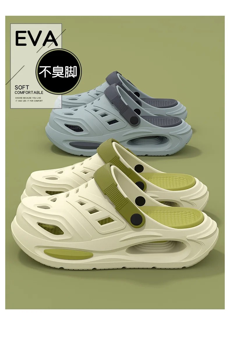 Men Women Summer Clogs Arch Support Breathable Anti-Slip Thick Soft Sole Slipper