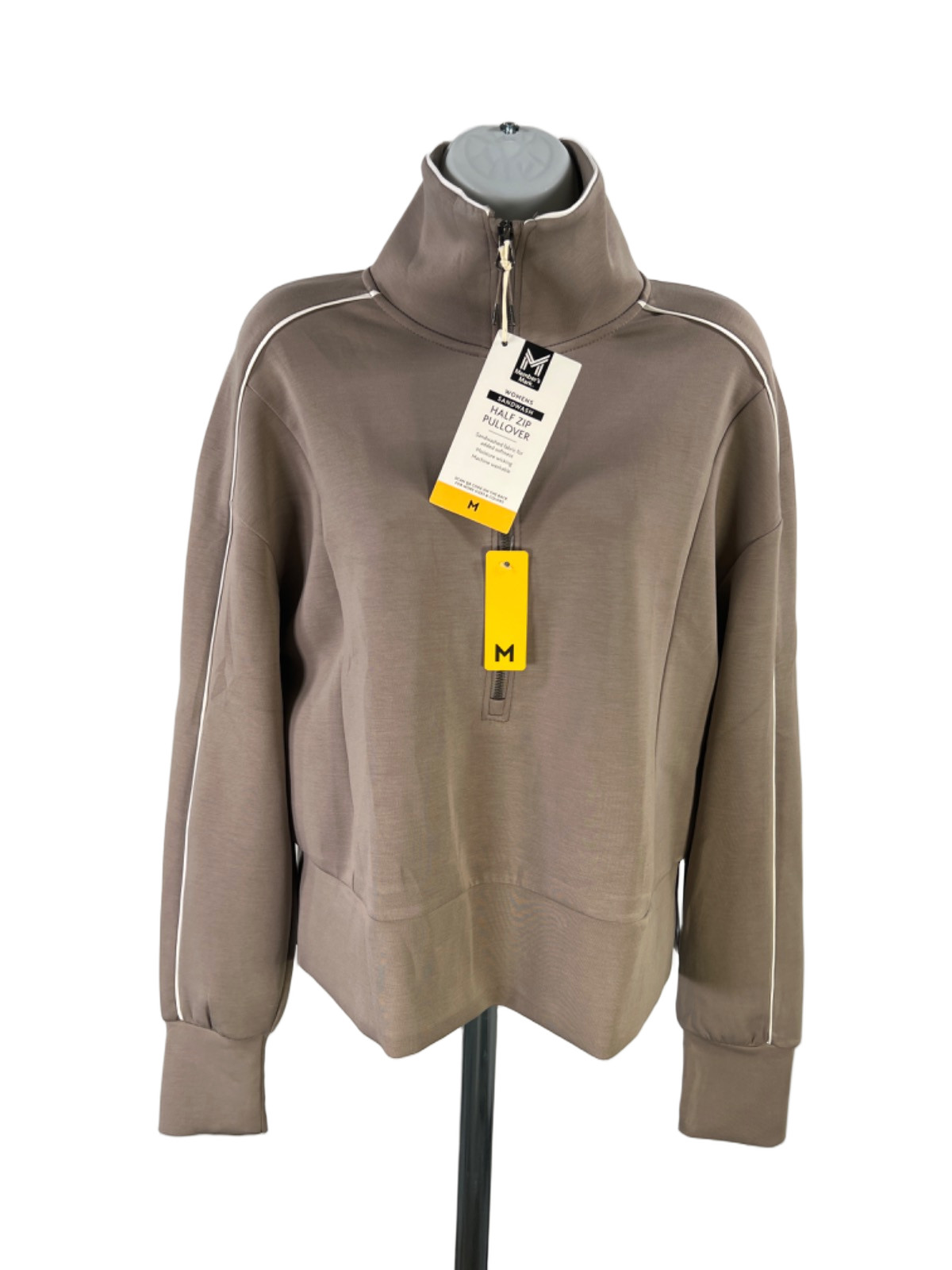 Member’s Mark Women’s Gray Sandwash Half Zip Pullover Jacket – M
