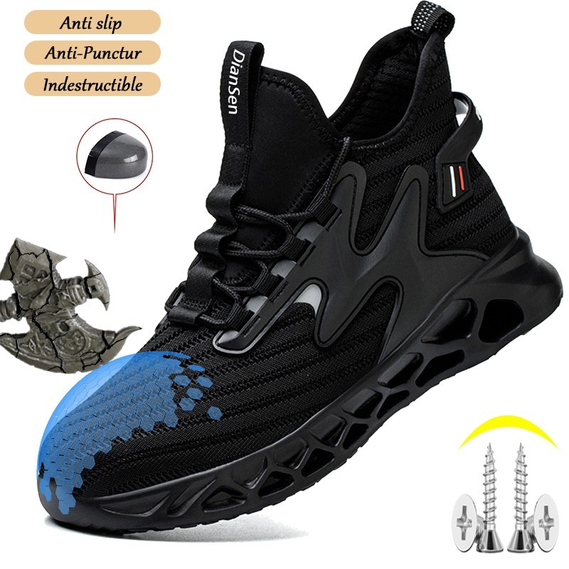 Work Sneakers Steel Toe Shoes Men Safety Shoes Puncture-Proof Indestructible