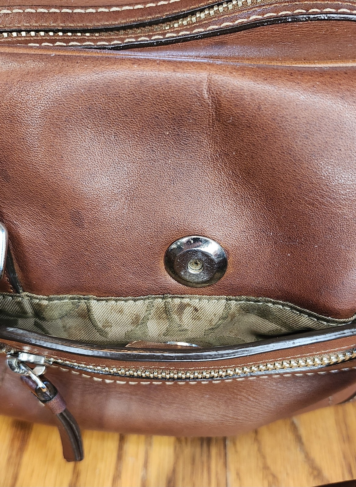 Vintage Coach Hamilton Tanned Cognac Brown Leather Tote Bag Satchel y2k